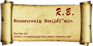 Rosenzveig Benjámin névjegykártya